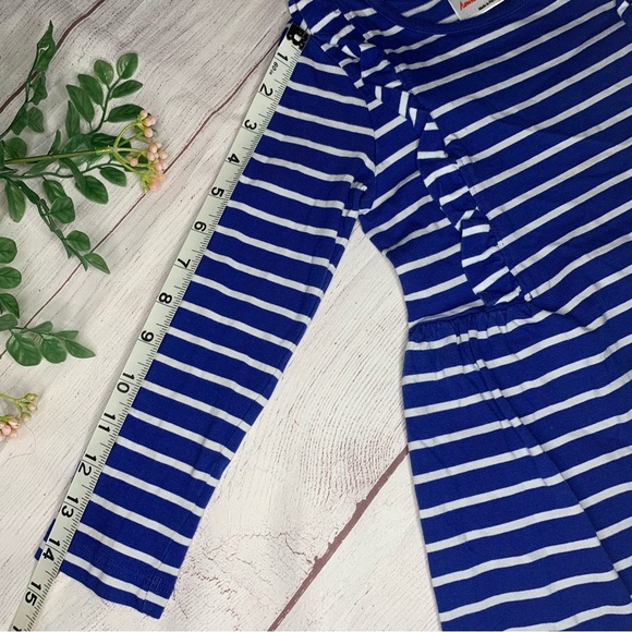 HANNA ANDERSSON Blue and white striped ruffled dress 4T 5T - Picture 9 of 11